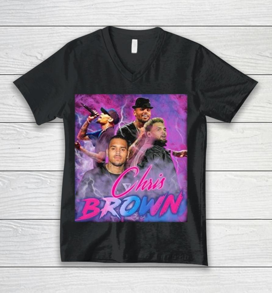 Groovy Chris Brown Breezy 90S Hip Hop Rapper Unisex V-Neck T-Shirt