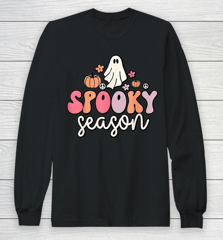 Groovy Ghost Spooky Season Long Sleeve T-Shirt