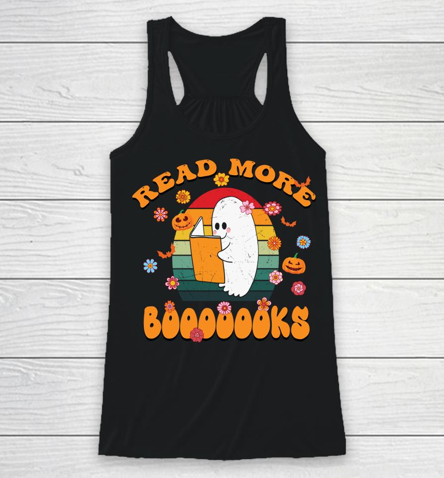 Groovy Halloween Funny Reading Books Spooky Boo Read A Book Racerback Tank