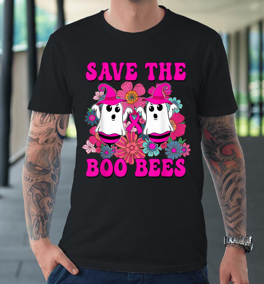 Groovy Halloween Save The Boo Bees Breast Cancer Awareness Premium T-Shirt