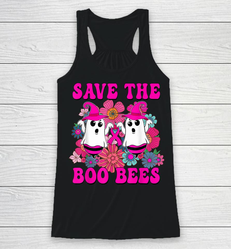 Groovy Halloween Save The Boo Bees Breast Cancer Awareness Racerback Tank