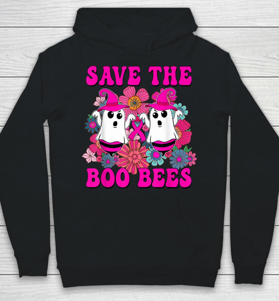 Groovy Halloween Save The Boo Bees Breast Cancer Awareness Hoodie