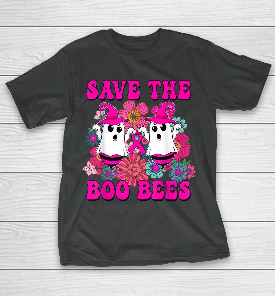 Groovy Halloween Save The Boo Bees Breast Cancer Awareness T-Shirt