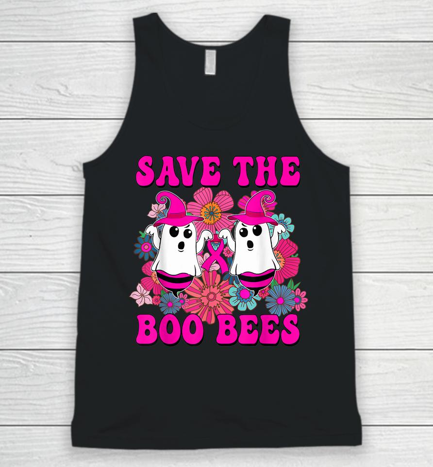 Groovy Halloween Save The Boo Bees Breast Cancer Awareness Unisex Tank Top
