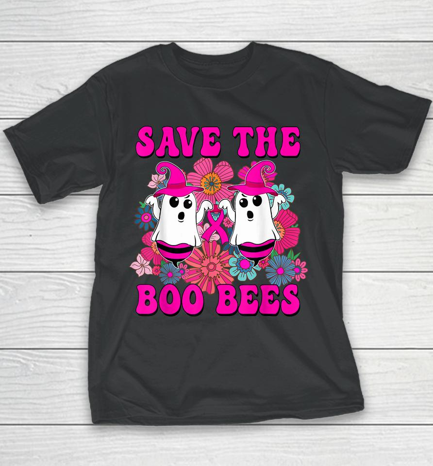 Groovy Halloween Save The Boo Bees Breast Cancer Awareness Youth T-Shirt