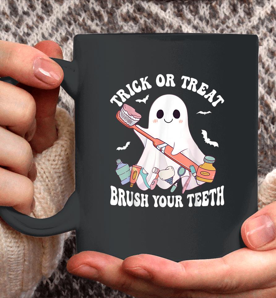Groovy Halloween Trick Or Treat Brush Your Teeth Dentist Coffee Mug
