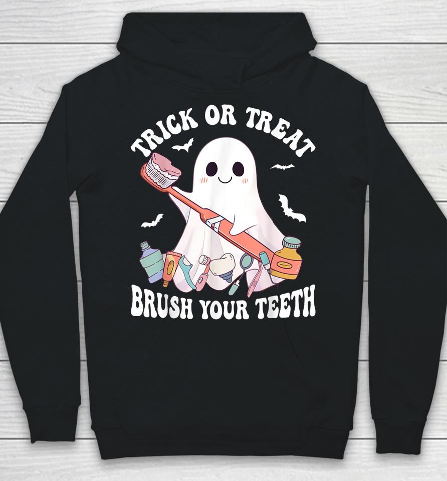 Groovy Halloween Trick Or Treat Brush Your Teeth Dentist Hoodie