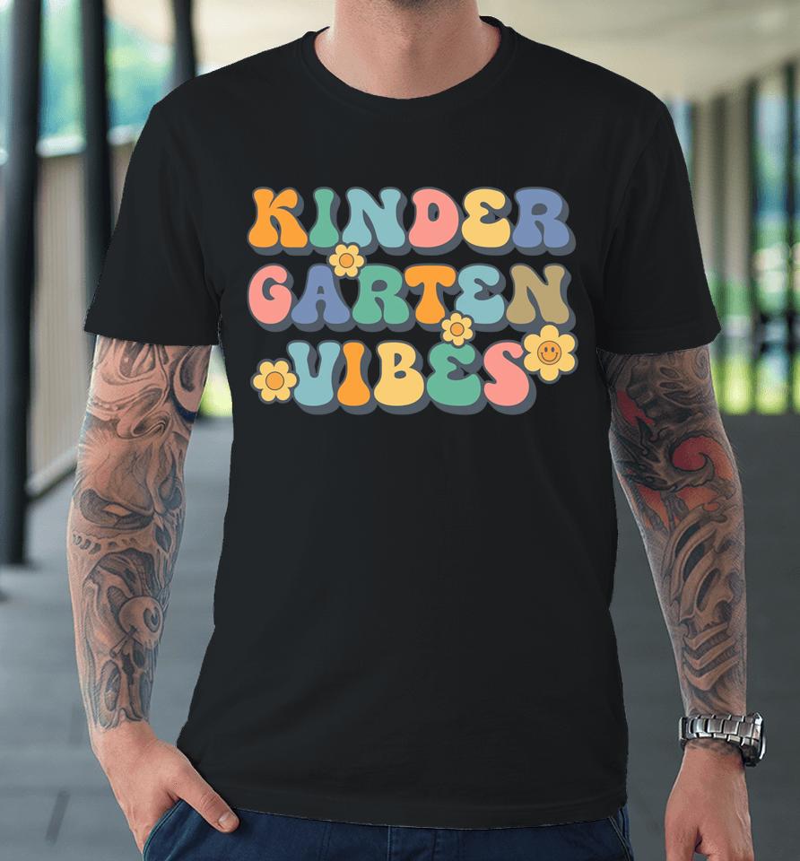 Groovy Hello Kindergarten Vibes Retro Teacher Back To School Premium T-Shirt