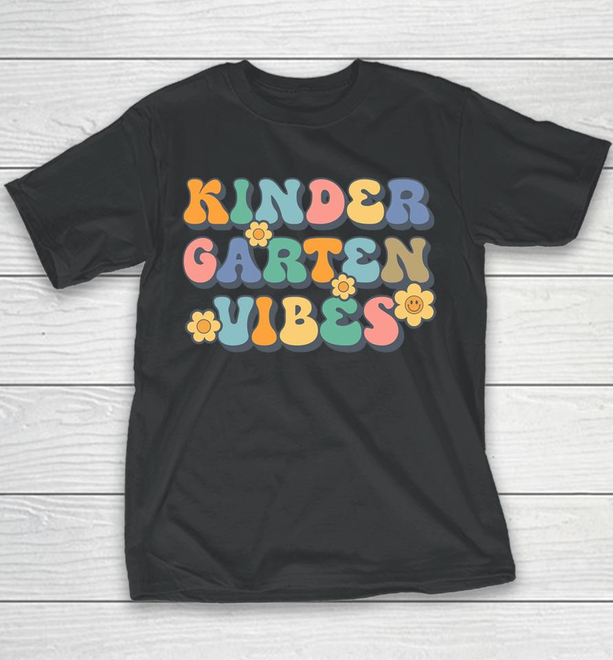 Groovy Hello Kindergarten Vibes Retro Teacher Back To School Youth T-Shirt