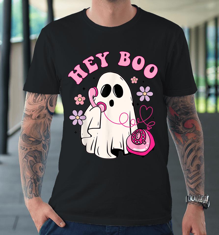 Groovy Hey Boo Cute Ghost Funny Halloween Premium T-Shirt