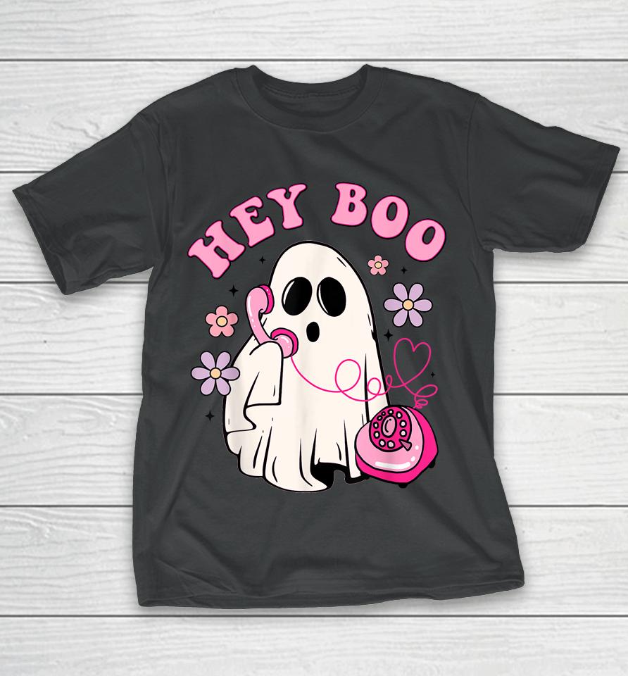 Groovy Hey Boo Cute Ghost Funny Halloween T-Shirt