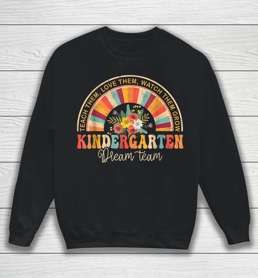Groovy Kindergarten Vibes Team Back To School Teachers Kids Sweatshirt