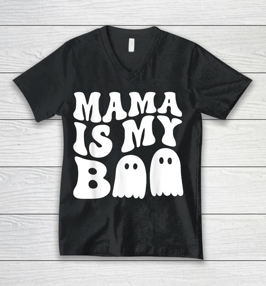 Groovy Mama Is My Boo Halloween Unisex V-Neck T-Shirt