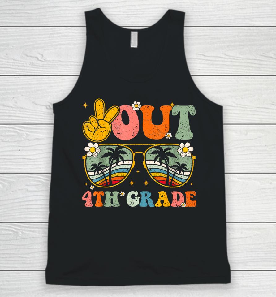 Groovy Peace Out 4Th Grade Graduation Last Day Of School Unisex Tank Top