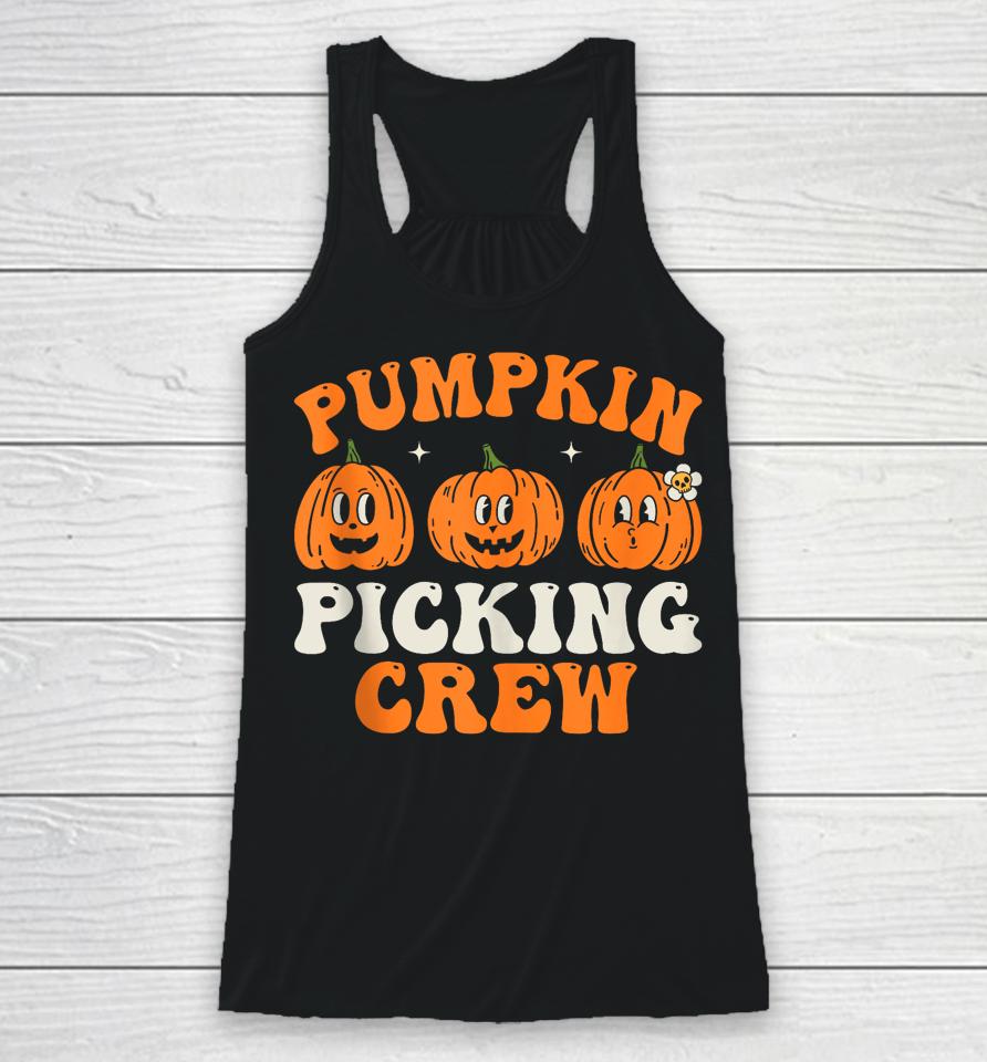 Groovy Pumpkin Picking Crew Squad Fall Autumn Halloween Racerback Tank