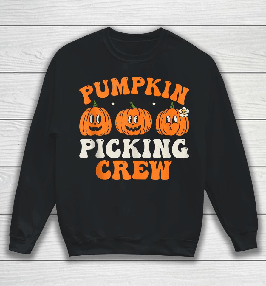Groovy Pumpkin Picking Crew Squad Fall Autumn Halloween Sweatshirt