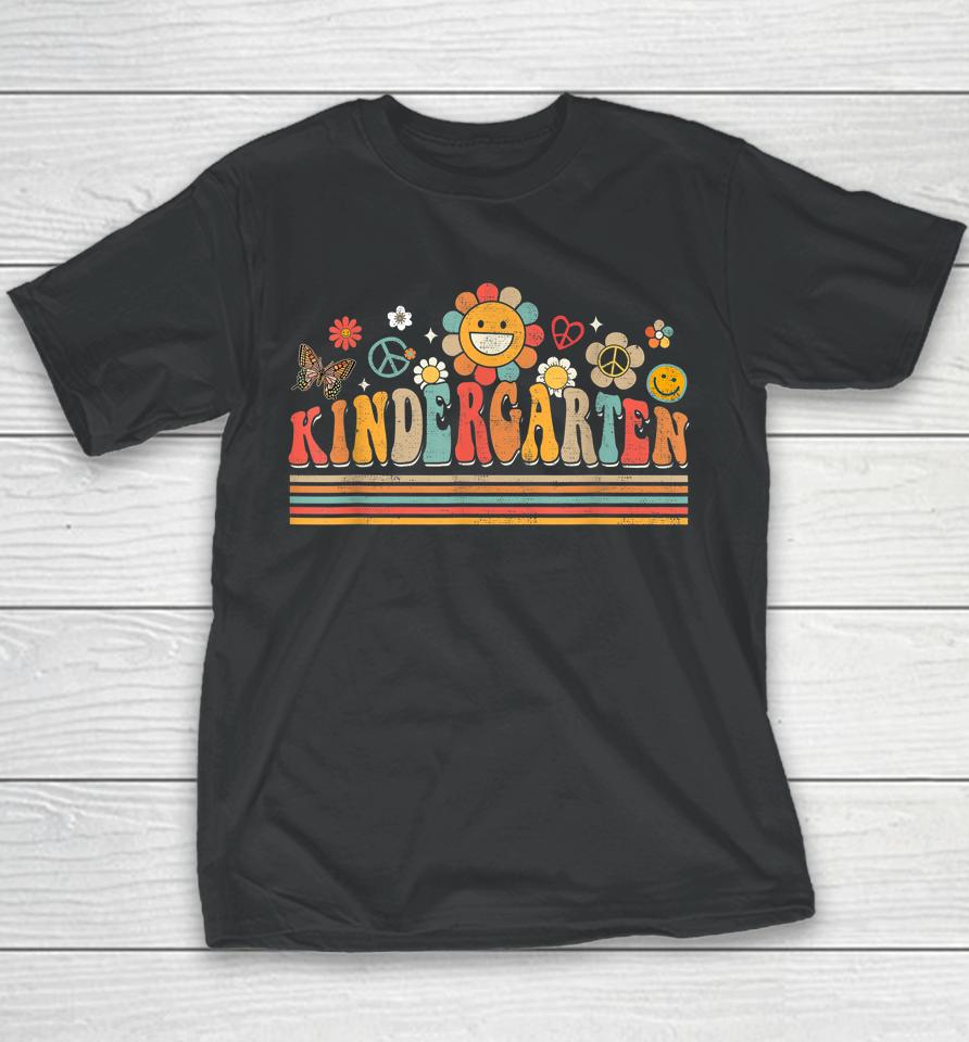 Groovy Retro Kindergarten Vibes Back To School Teachers Kids Youth T-Shirt