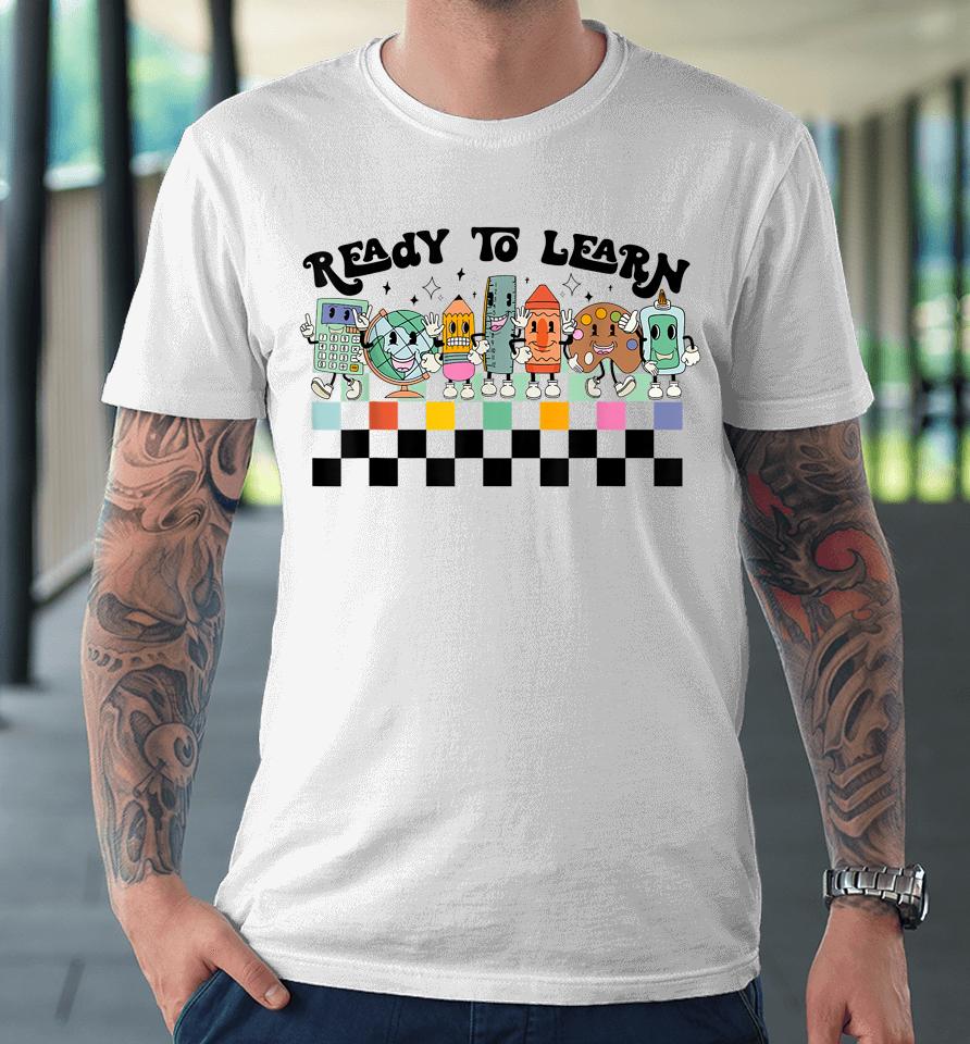 Groovy Retro Teacher Life Daisy Hippy Be Kind Back To School Premium T-Shirt