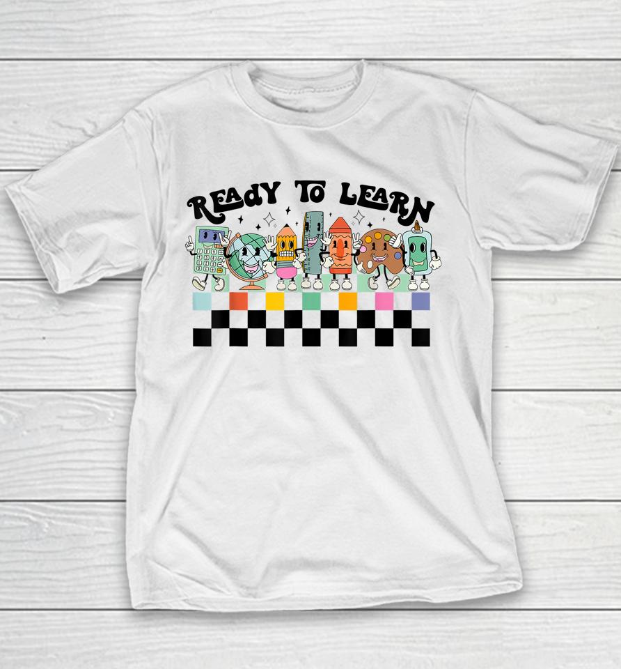 Groovy Retro Teacher Life Daisy Hippy Be Kind Back To School Youth T-Shirt