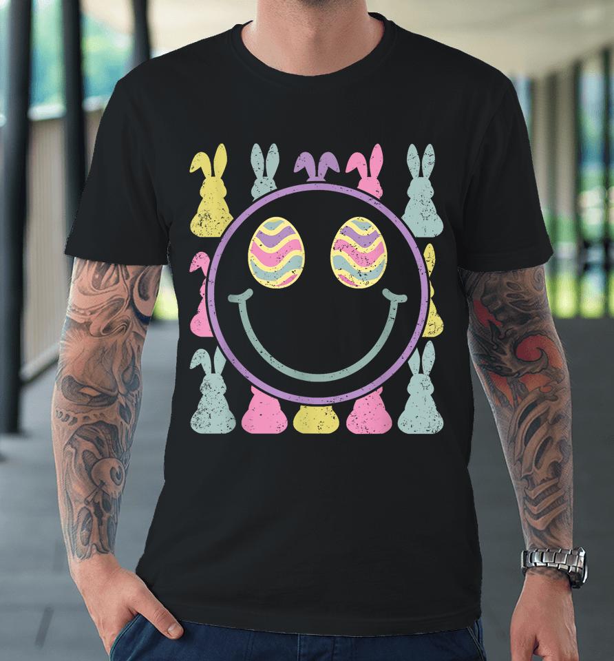 Groovy Smile Face Happy Easter Day Premium T-Shirt