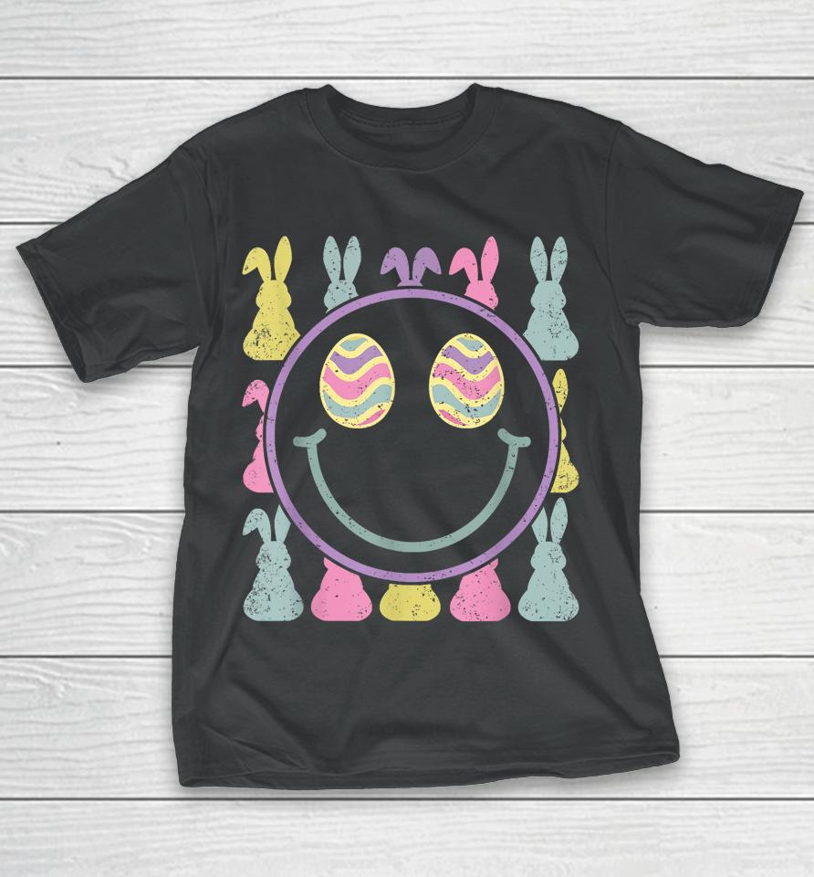 Groovy Smile Face Happy Easter Day T-Shirt