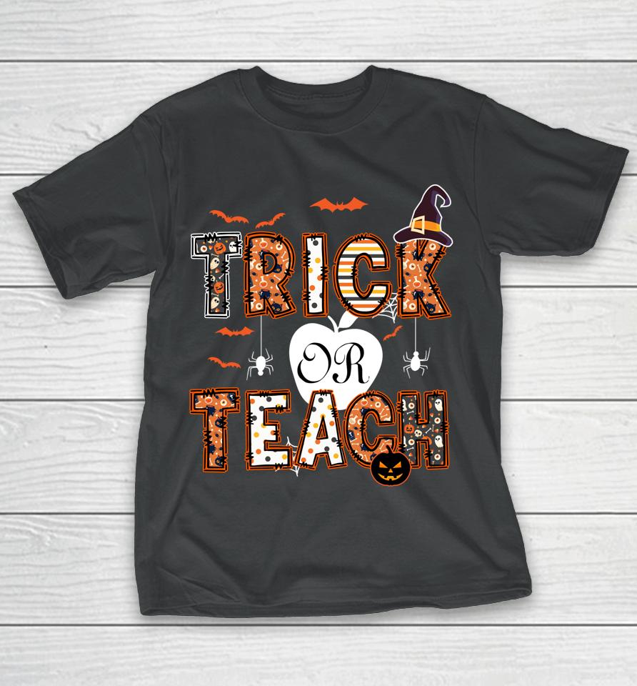 Groovy Trick Ot Teach Retro Vintage Halloween Teacher Life T-Shirt
