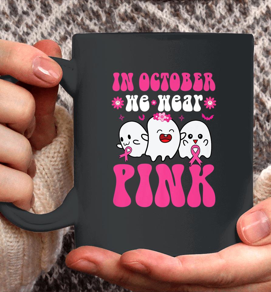 Groovy Wear Pink Breast Cancer Warrior Ghost Halloween Girls Coffee Mug