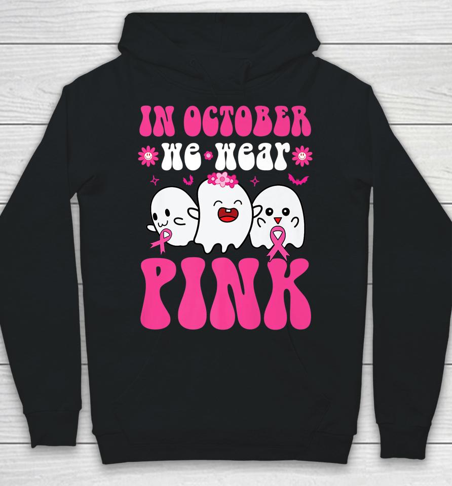 Groovy Wear Pink Breast Cancer Warrior Ghost Halloween Girls Hoodie