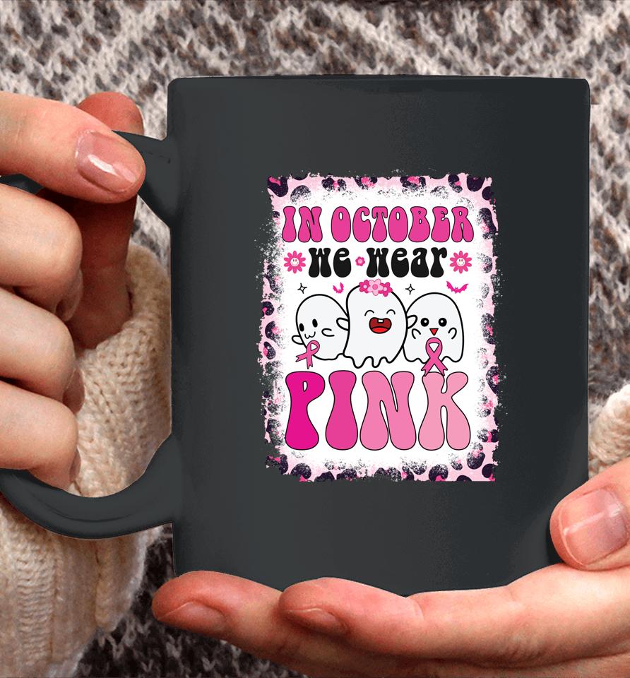 Groovy Wear Pink Breast Cancer Warrior Ghost Halloween Girls Coffee Mug