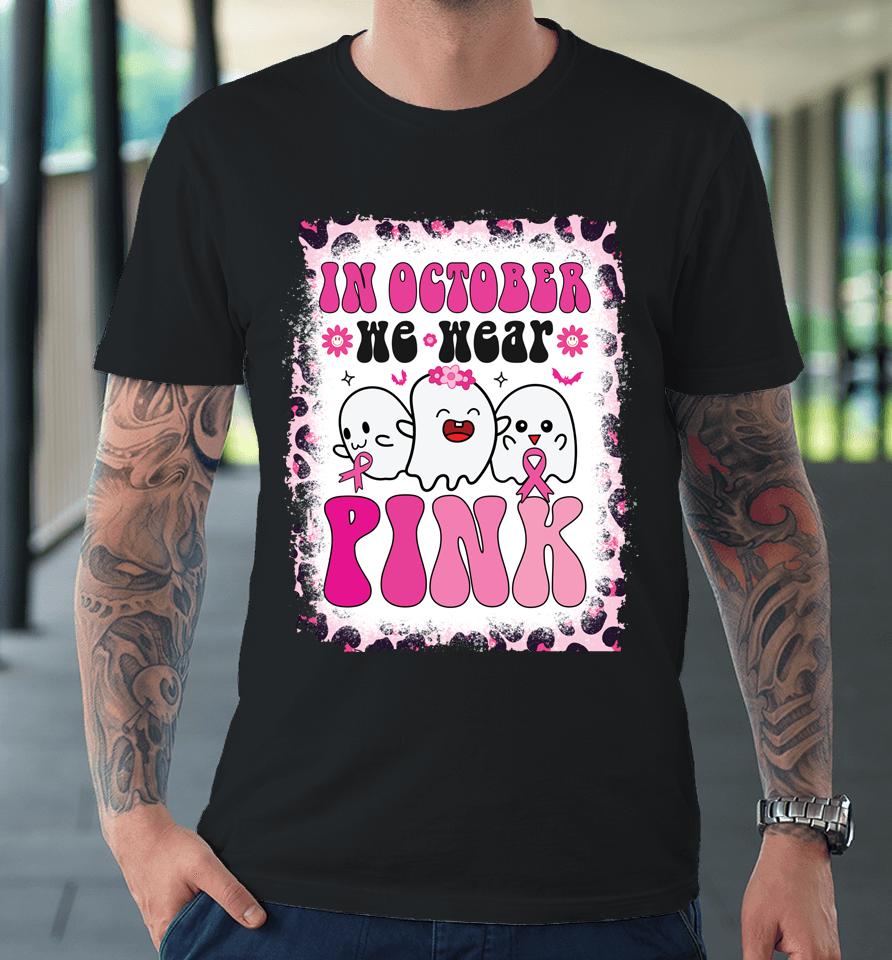 Groovy Wear Pink Breast Cancer Warrior Ghost Halloween Girls Premium T-Shirt