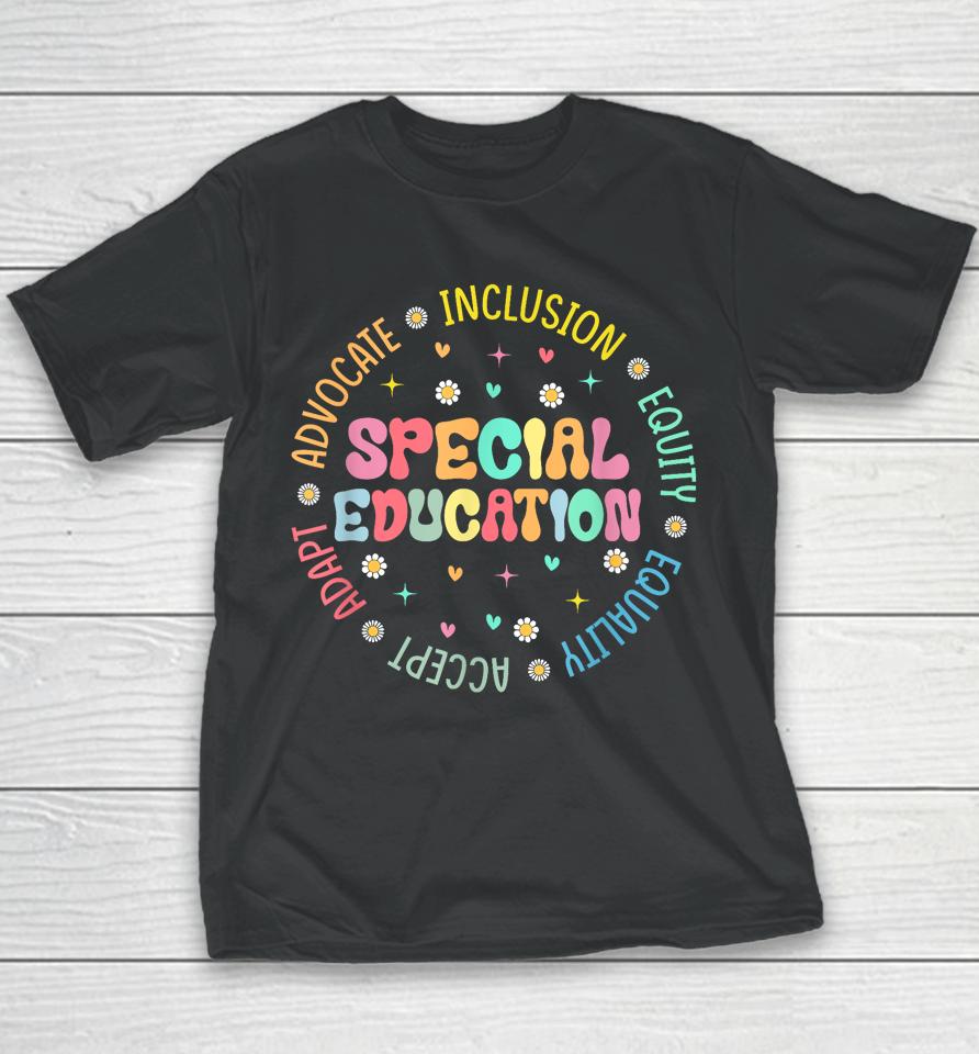 Groovy Wildflower Special Education Teacher Back To School Youth T-Shirt