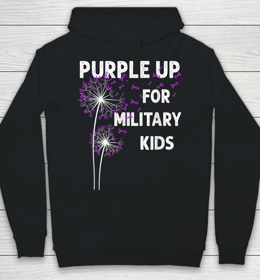 Gr|Purple Up For Military Kids Shirt Soldier Dandelion Hoodie