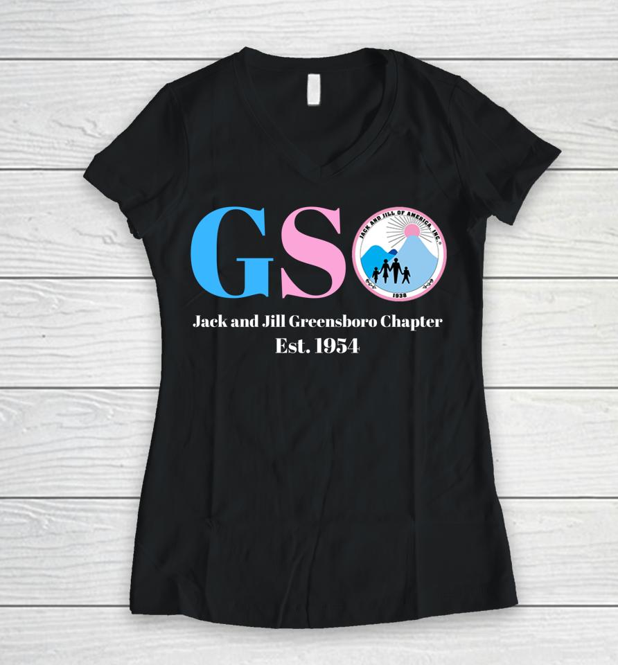Gso - Jack And Jill Greensboro Chapter Women V-Neck T-Shirt