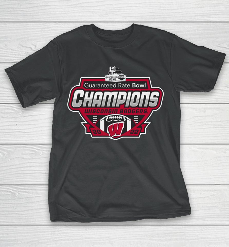 Guaranteed Rate Bowl 2022 Wisconsin Dadgers Champions Shield T-Shirt