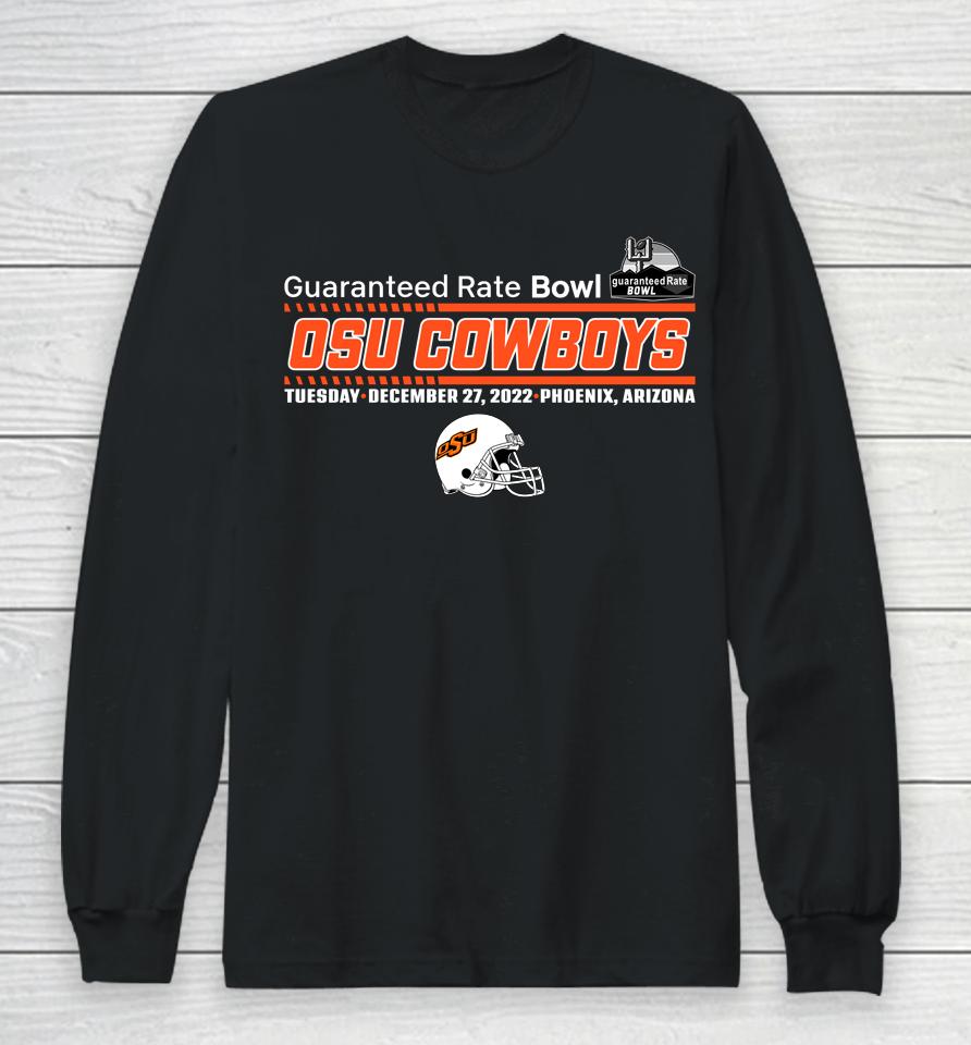 Guaranteed Rate Bowl Oklahoma State Team Helmet Long Sleeve T-Shirt
