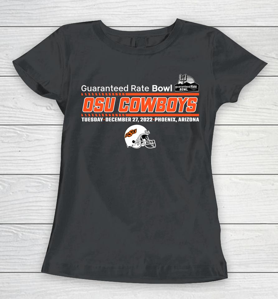 Guaranteed Rate Bowl Oklahoma State Team Helmet Women T-Shirt
