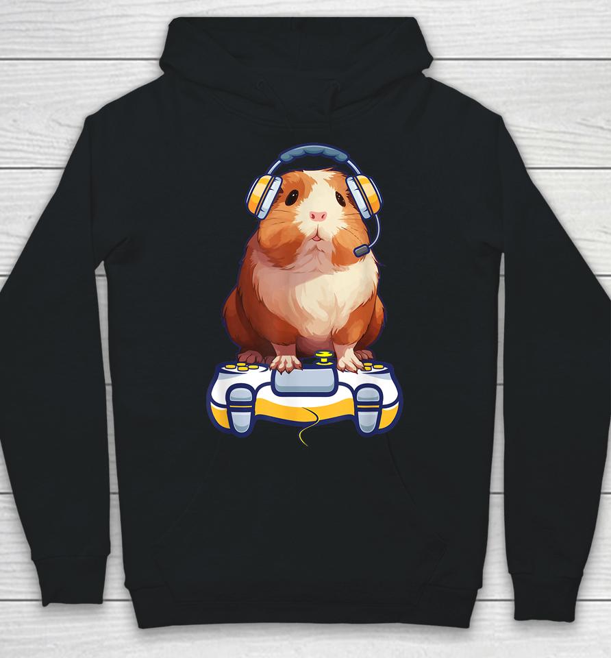 Guinea Pig And Video Gamer Lover Fluffy Cavy Gamers Hoodie