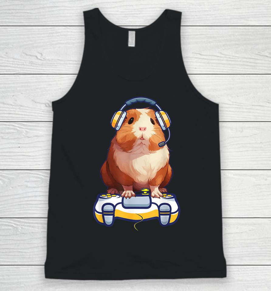 Guinea Pig And Video Gamer Lover Fluffy Cavy Gamers Unisex Tank Top