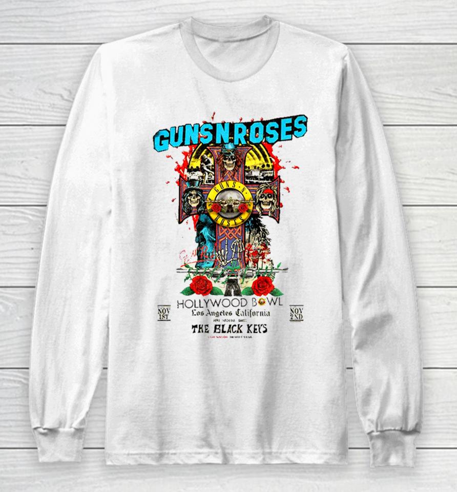 Guns N Roses Hollywood Bowl Los Angeles California With The Black Keys Live Nation 1St And 2Nd November 2023 Tour Long Sleeve T-Shirt