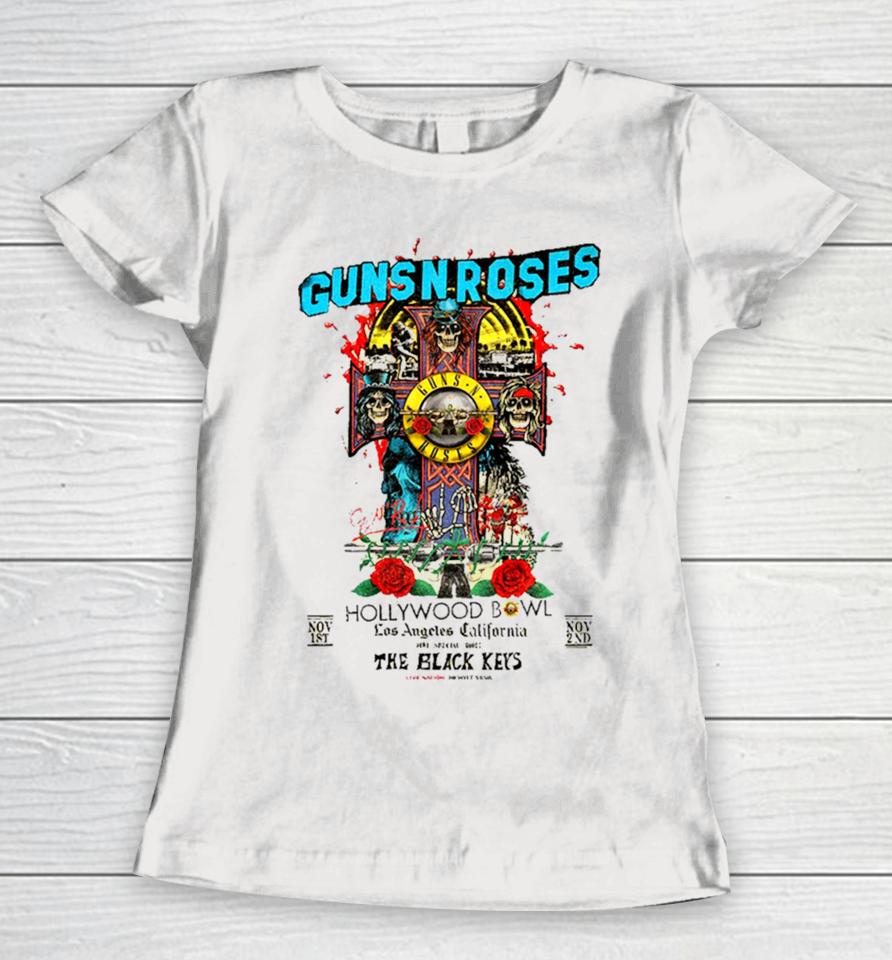 Guns N Roses Hollywood Bowl Los Angeles California With The Black Keys Live Nation 1St And 2Nd November 2023 Tour Women T-Shirt