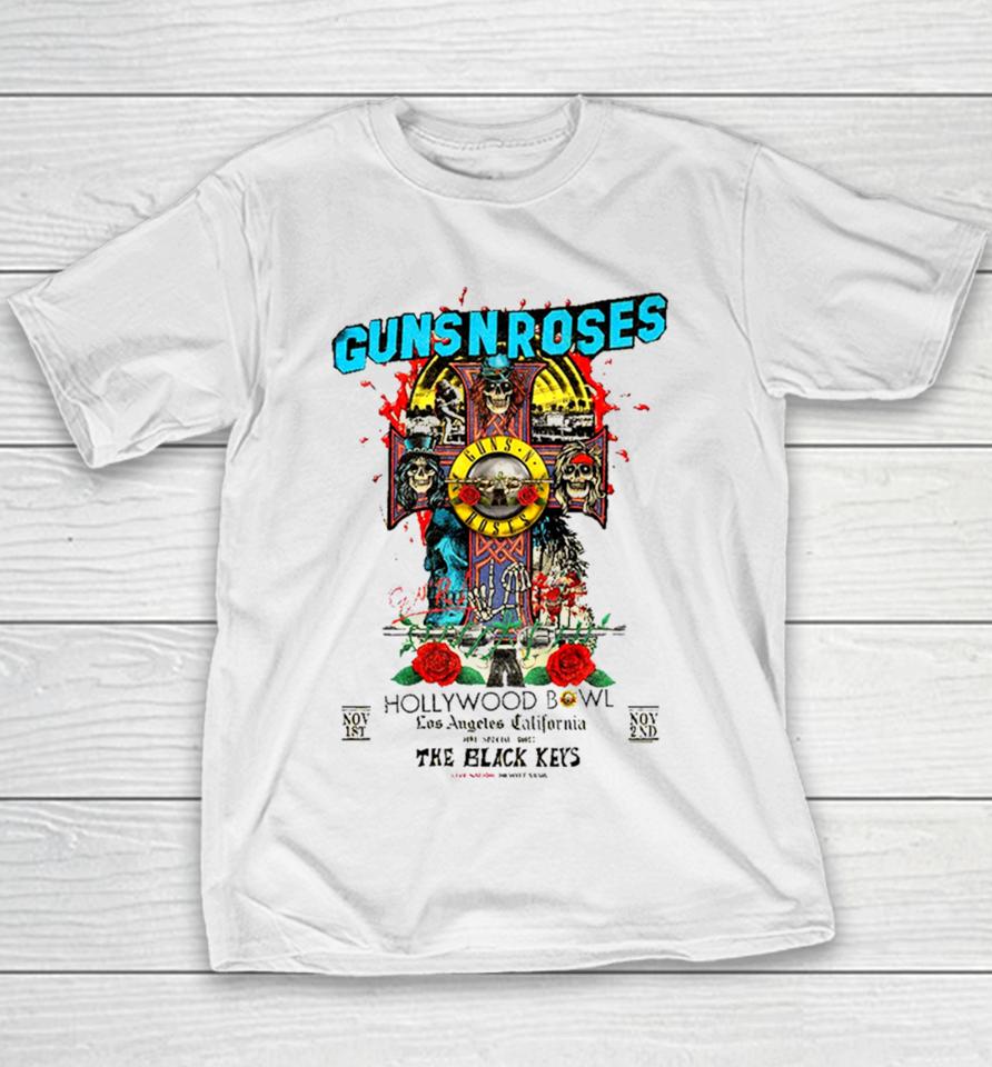 Guns N Roses Hollywood Bowl Los Angeles California With The Black Keys Live Nation 1St And 2Nd November 2023 Tour Youth T-Shirt