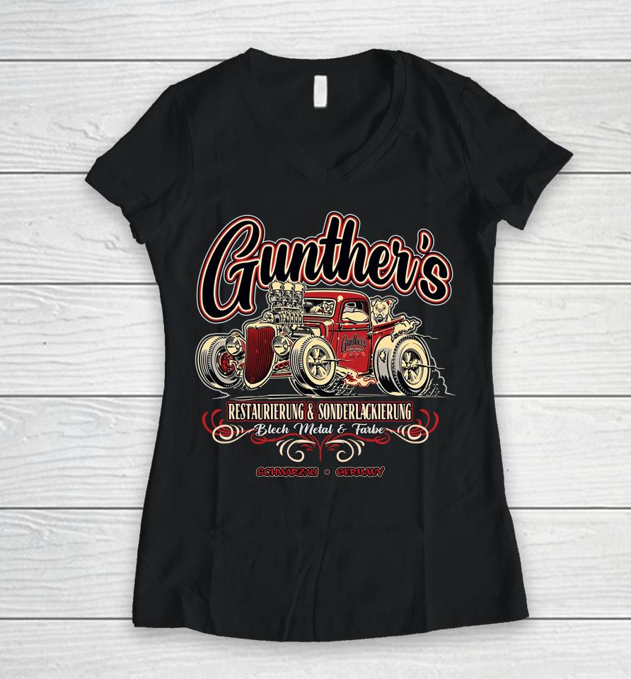 Gunther's Customs - Germany Women V-Neck T-Shirt