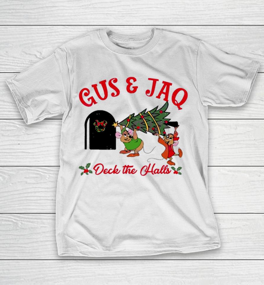 Gus And Jaq Mouse Deck The Halls T-Shirt