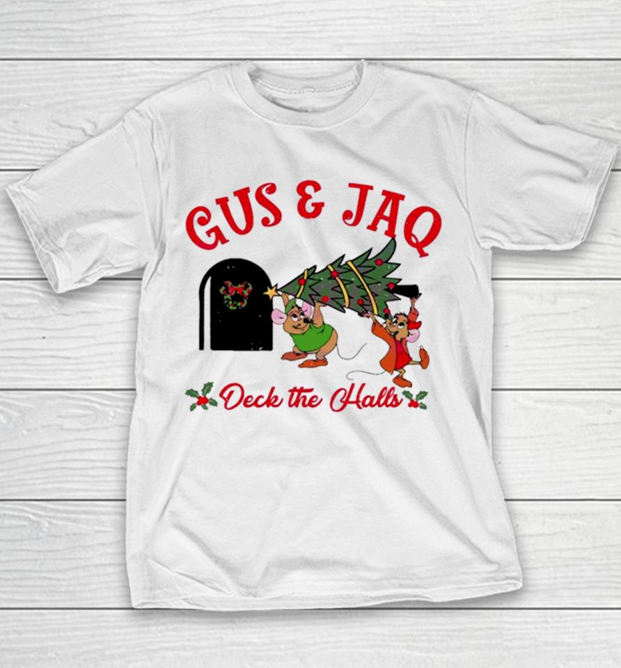 Gus And Jaq Mouse Deck The Halls Youth T-Shirt