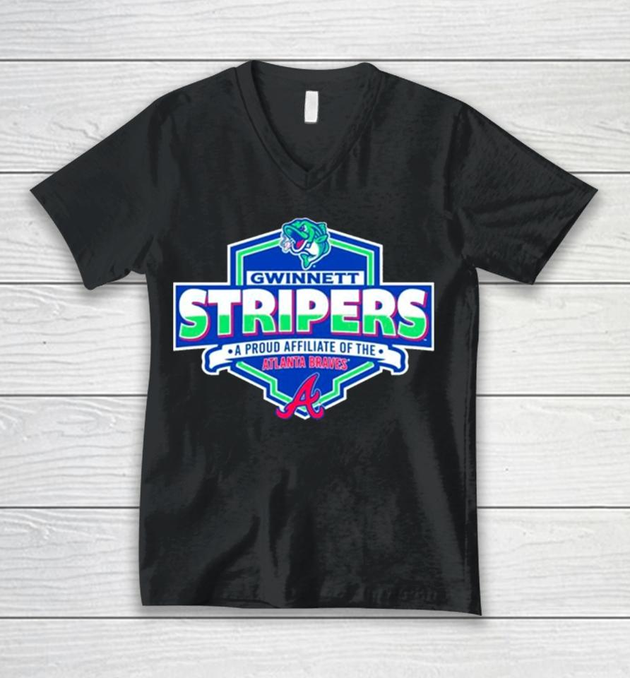Gwinnett Stripers A Proud Affiliate Of The Atlanta Braves Unisex V-Neck T-Shirt