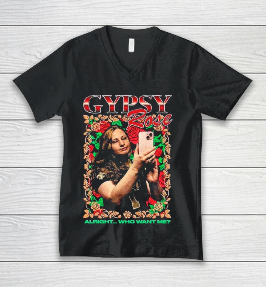 Gypsy Rose Rap Alright Who Want Me New Unisex V-Neck T-Shirt