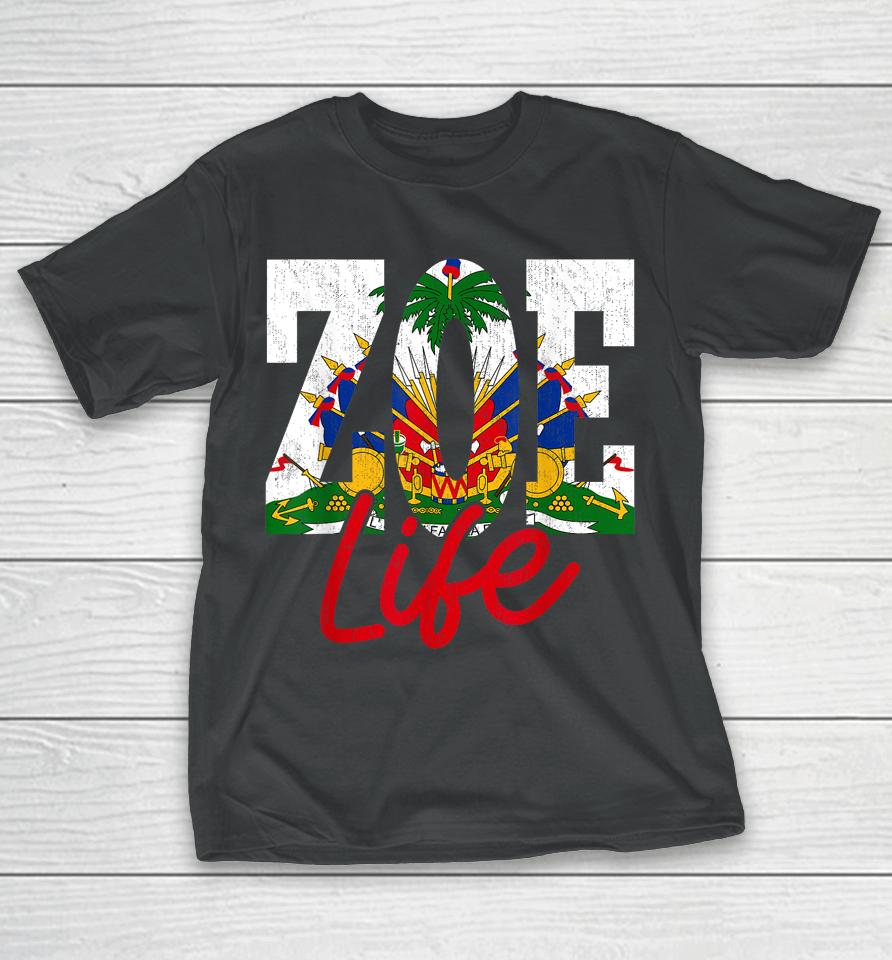 Haiti Flag Zoe Haitian Life Pride Vintage Haiti Haitia T-Shirt