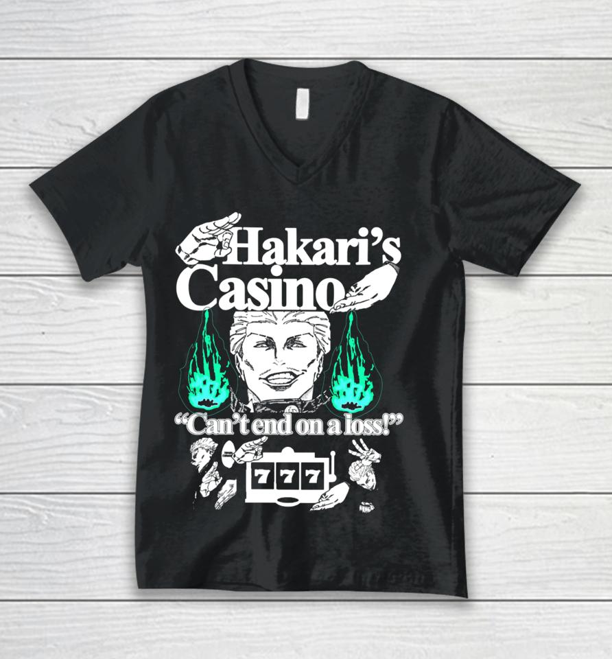 Hakari's Casino Can't End On A Loss Unisex V-Neck T-Shirt