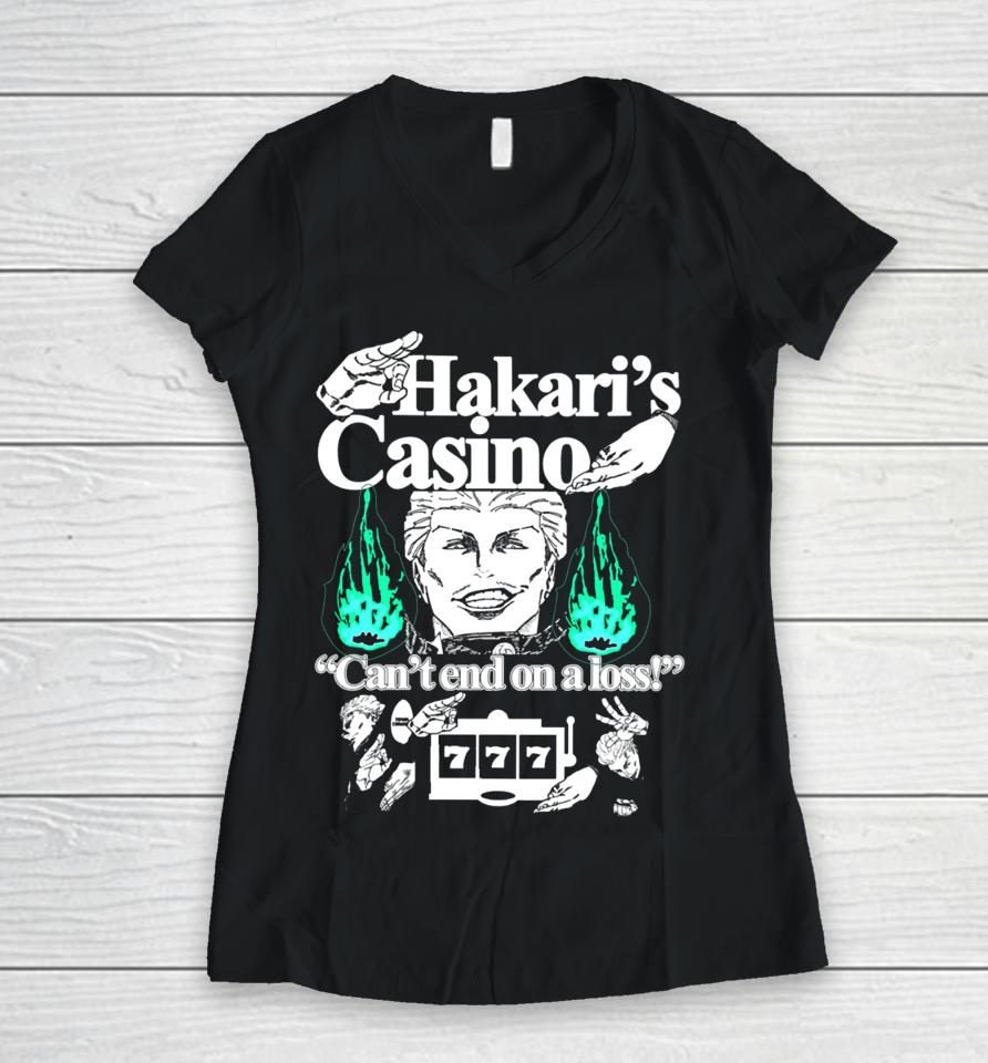 Hakari's Casino Can't End On A Loss Women V-Neck T-Shirt