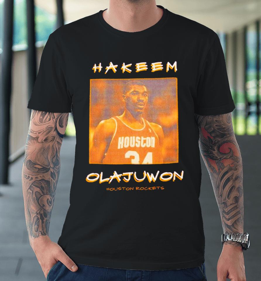 Hakeem Olajuwon Houston Rockets Vintage Logo Premium T-Shirt